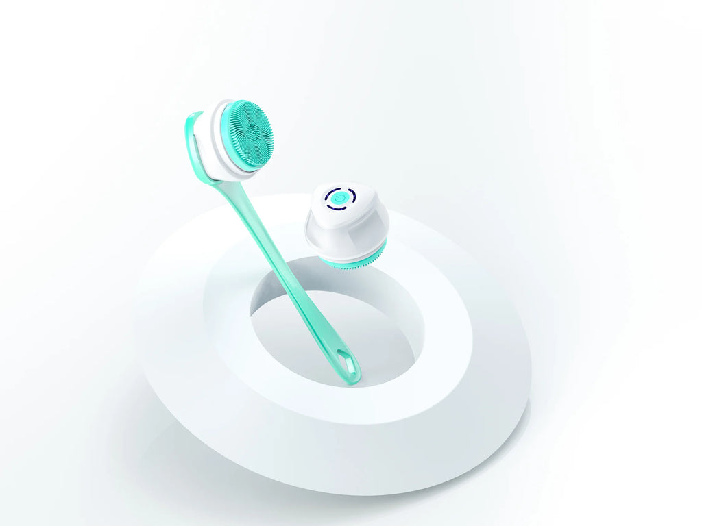 Silicone Electric Long Handle Massage Shower Body Skin Rotation Spa Electric Cleaning Soft Brush