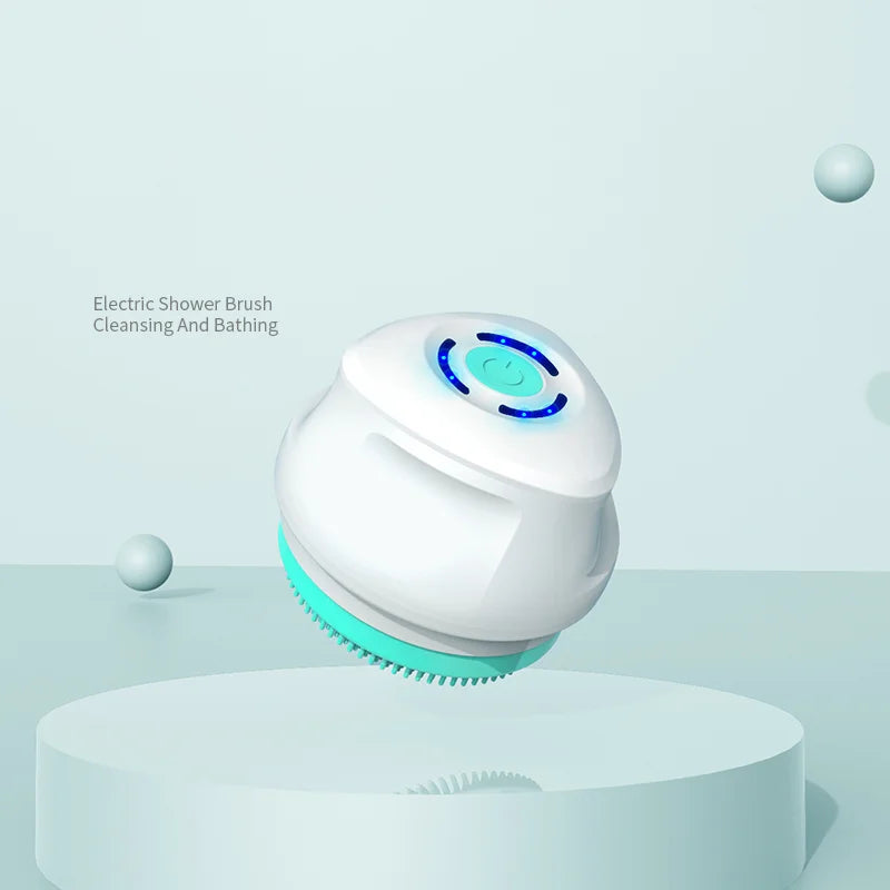 Silicone Electric Long Handle Massage Shower Body Skin Rotation Spa Electric Cleaning Soft Brush